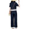 Women's Korean Lace Patchwork High-Waisted Wide-Leg Jeans, Petite Plus Size, Stylish Summer 2026