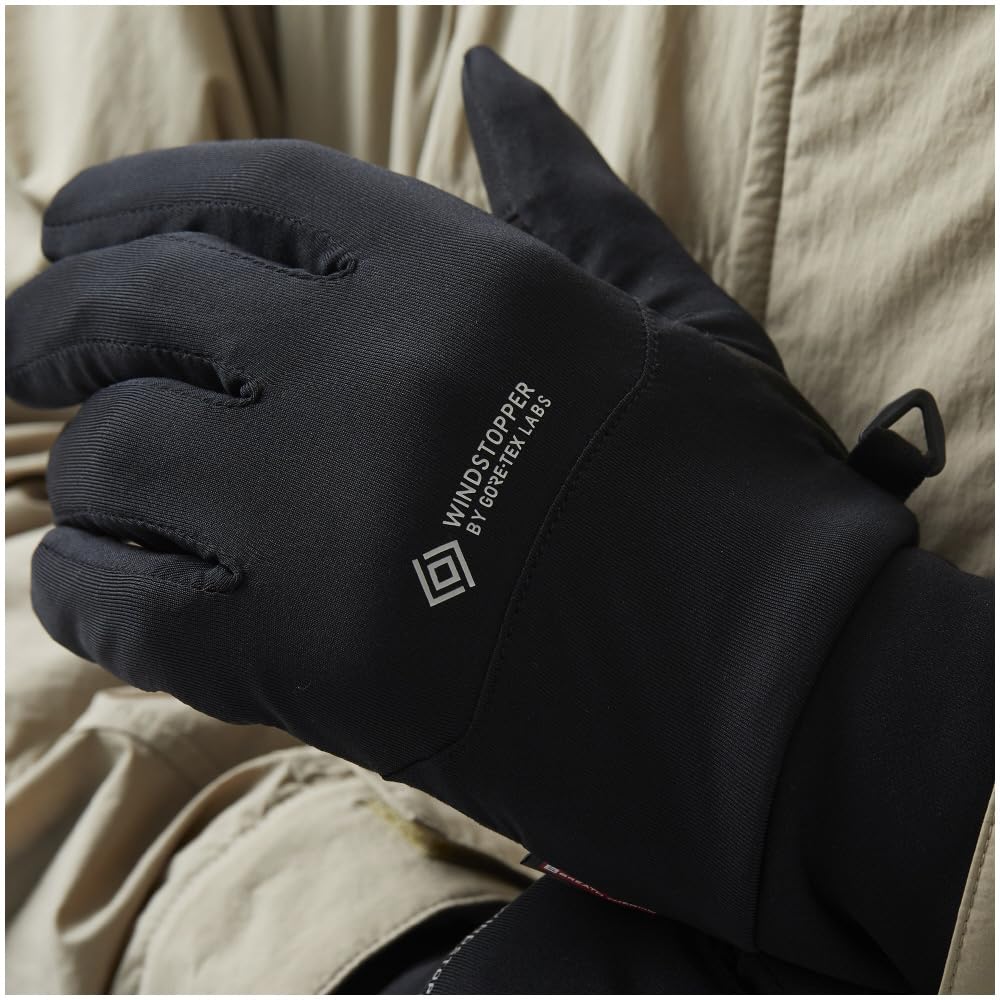 WINDSTOPPER Breath Thermo Gloves, Breath Thermo Heat-Generating Material, GORE-TEX, Winter, Unisex, Black, Size S