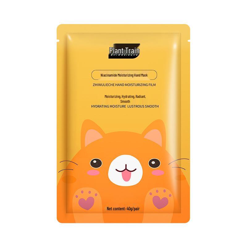 Salonspezifisches Hand- und Fußmasken-Duo: Niacinamid-Handmaske zur Pflege; Feuchtigkeitsspendende Fußmaske; Handmaske mit Katzenpfotenmotiv zur Pflege.
