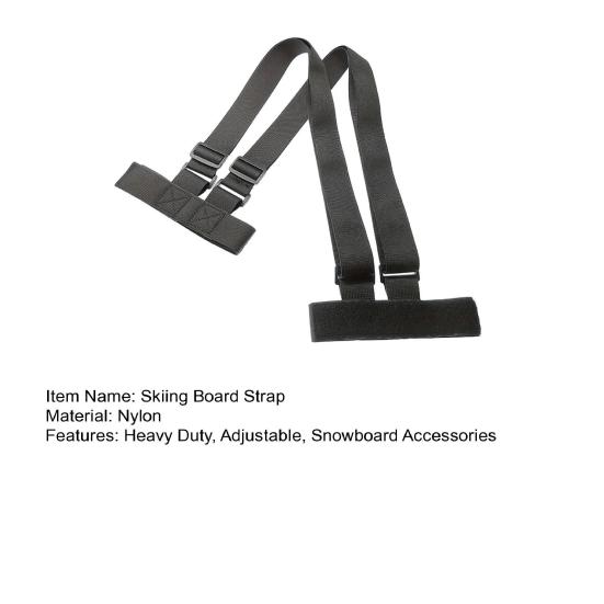 Snowboard Shoulder Strap Heavy Duty Adjustable Universal Men Women Skiing Board Backpack Carrier Nylon Strap Snowboard Accessories