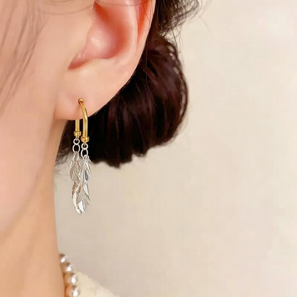 Elegant Geometric Leaf Tassel Earrings for Women - Chic, Personalized, Versatile Ear Jewelry