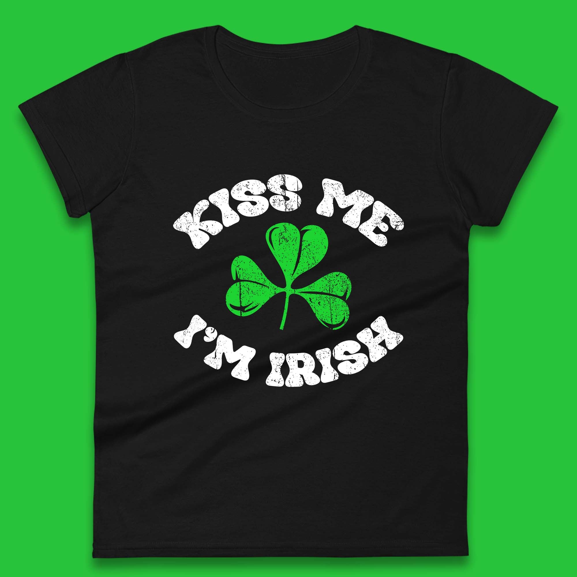 Kiss Me I m Irish St. Patrick s Day Womens T-Shirt Mens Tops Tees Unisex L