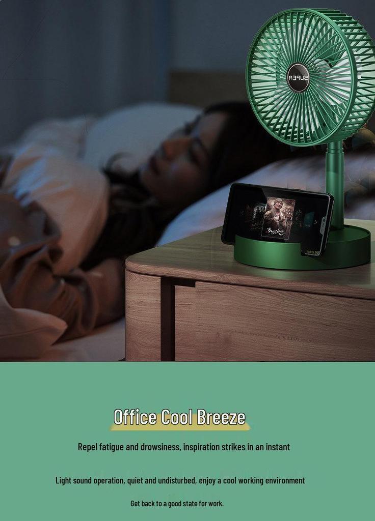 Compact USB Rechargeable Silent Desktop Fan for Office, Dorm, or Bedside Use