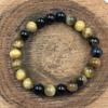 8mm Natural Multi Star Tiger Eye Gemstone Beads Handcrafted Good-Luck Stretch Bracelet 7.5" RBB-57