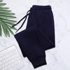 Men Solid Color Casual Sweatpants Drawstring Elastic Waistband Pockets Sport Pants Wide Leg Jogging Pants
