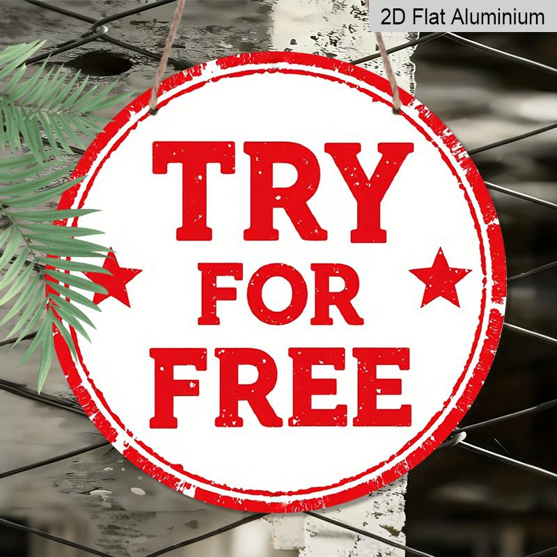 2D Flat, 2D Flat - 1 Round 2D Flat Aluminum Sign | Durable, Easy-to-Hang Decorative Plaque, Suitable for Bedroom, Kitchen, Dining Room - Perfect Home