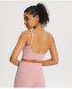 Nude Feel Women's Sports Bra with Pads - Summer Workout Camisole Vest with Beautiful Back Design