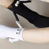 1 Pair Cartoon Magnet Hand-linking Socks Knitted Color Matching Christmas Style Elastic Anti-slip Warm No Odor Festive New Year Mid-tube Socks