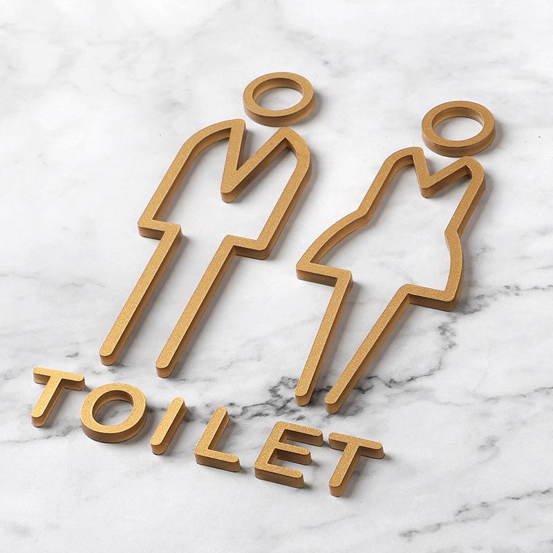 Wall Stickers Toilet Bathroom Door WC Entrance Sign Home Decoration Creative Decals Wallpaper House Sign