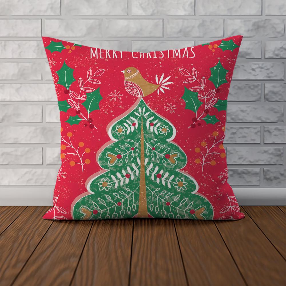 Merry Christmas Art Logo Pillow Case For Car Sofa Decorative Home Double-sided Print Plush Square Throw Pillow Cushion Cover