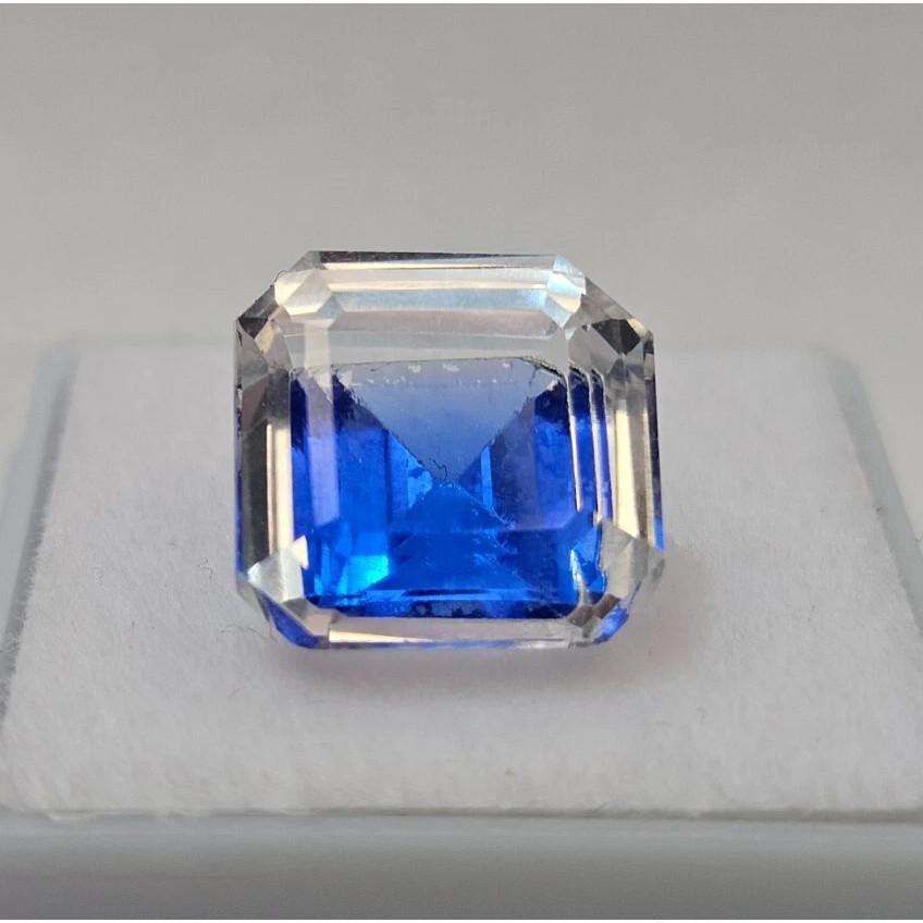 Stunning Natural Pitambari Sapphire 9-10 Ct Asscher Cut Certified Gemstone