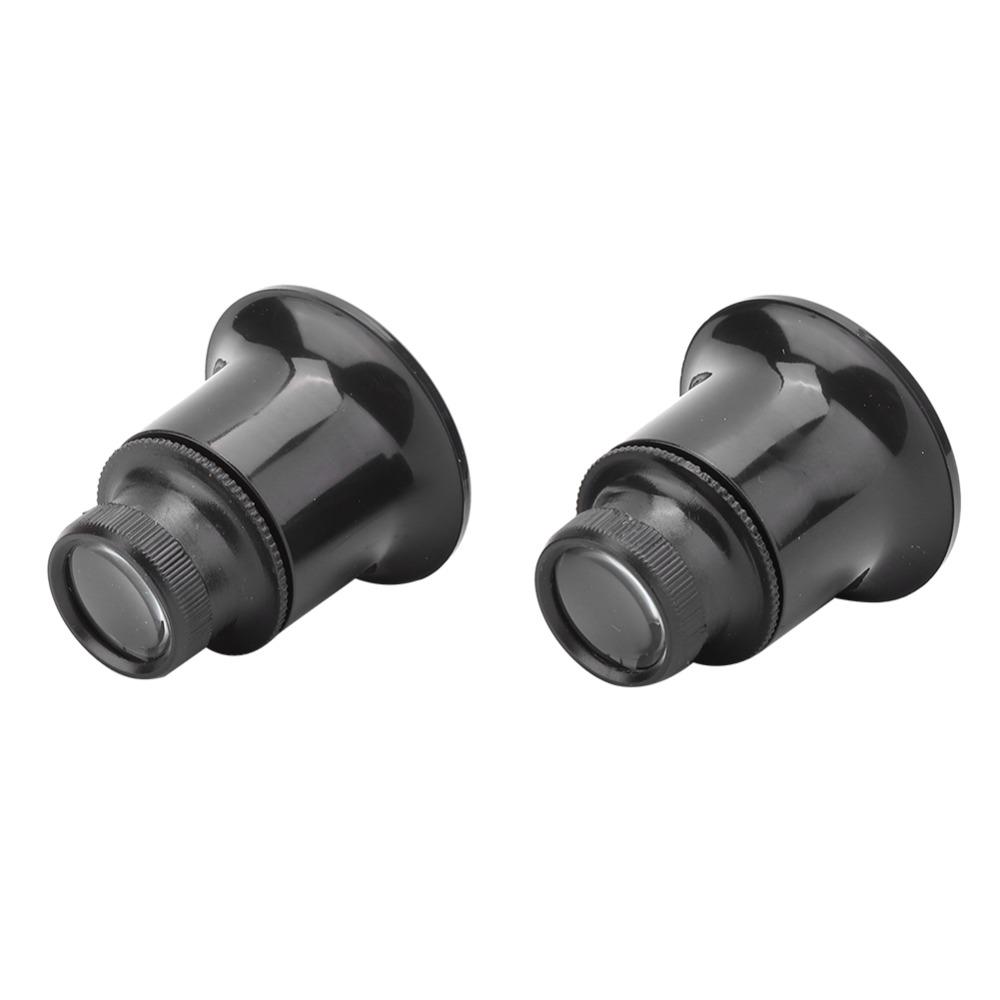 2Pcs Handheld Design Jewelers Loupe Close Focus Viewing Watchmaker Loupe for 20X Jewelers
