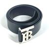 BURBERRY TB logo  belt Leather Black/SilverHardware
