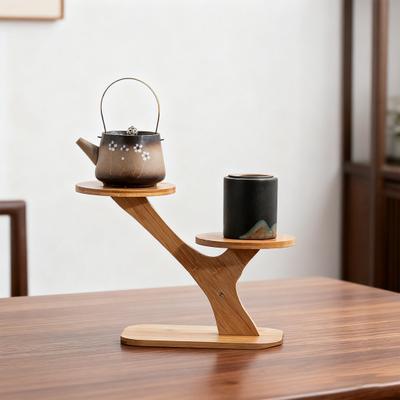 Drewniany piętrowy stojak na rośliny Rustykalny uchwyt na donice z 3 poziomami Dekoracyjny stojak ekspozycyjny na biurko na sukulenty doniczkowe Małe figurki