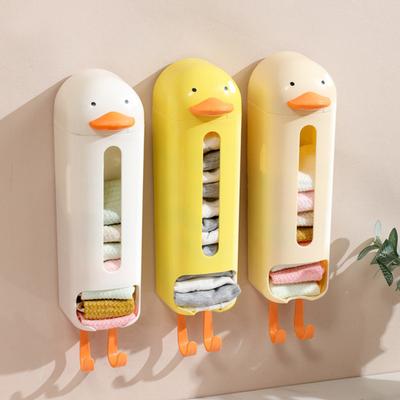 Plastic Bag Holder Wall Mounted Sock Underwear Organizer Grocery Bag Dispenser Cartoon Duck