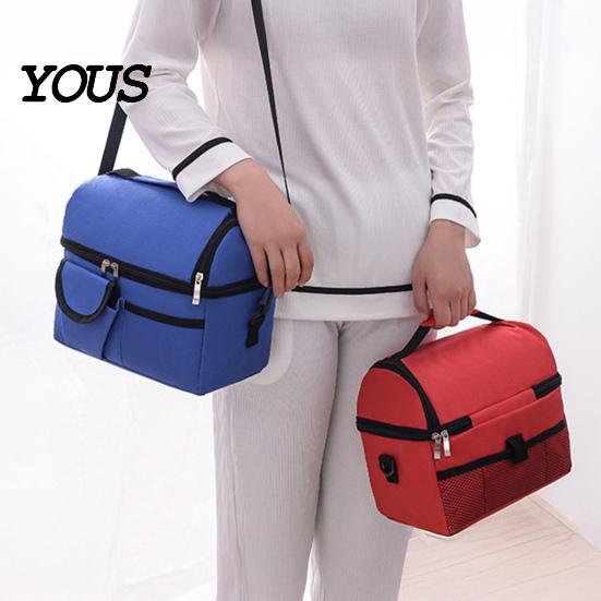 Portable Mommy Bag Insulated Double Layer Lunch with Shoulder Strap, Durable Oxford Cloth Large Outdoor Meal Prep Capacity Container, Leakproof