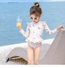 Ny sommerbabydrakt til jenter, bikini, tegneserietrykk, babygutter, langermet, solkrem, strandbadetøy