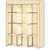 Fabric Wardrobe, with Rails and Shelves - Beige