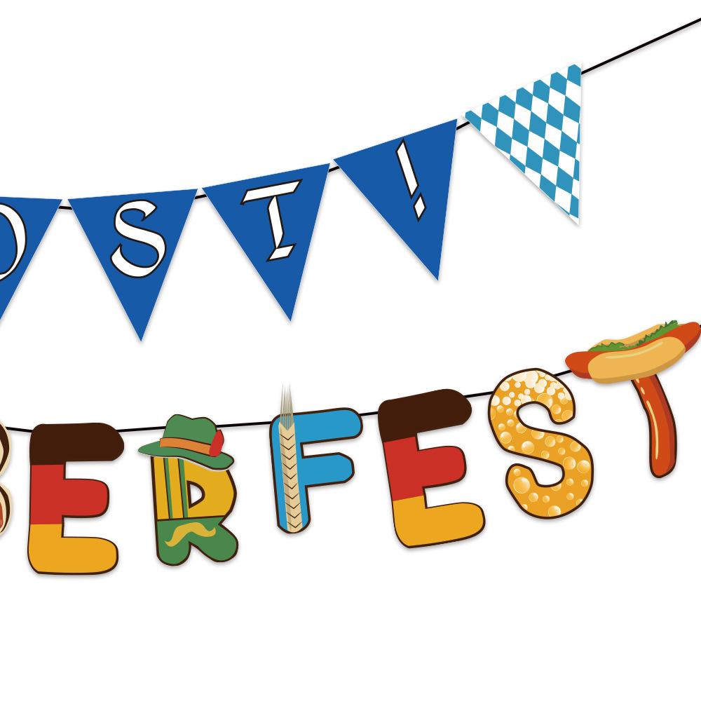 Oktoberfest Party Supplies Paper Banner Bunting Flags Balloons Cake Topper Wish