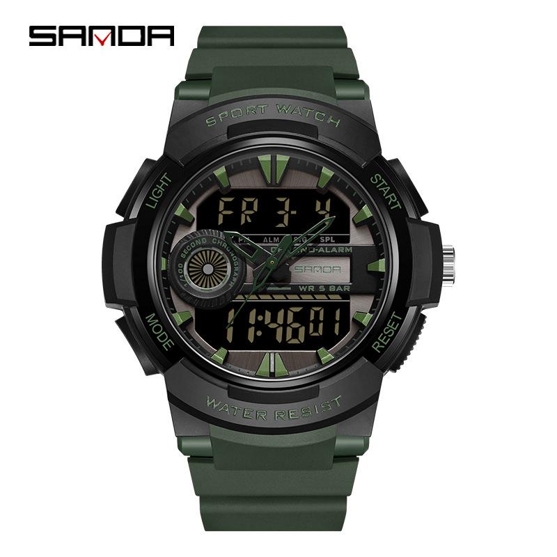 Sanda Men s Upgraded Waterproof Military-Style Luminous Digital Sports Watch