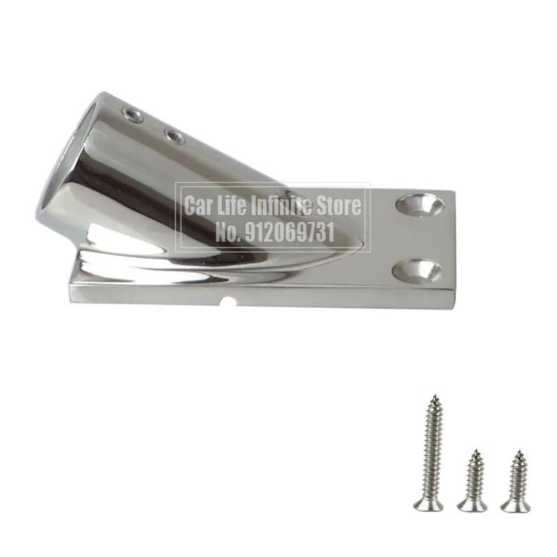 30/45 Graders 22/25mm Rektangulær Base Rustfritt Stål Båtdekk Håndrekksbeslag Støttefotbase For Båt Marine Yachter