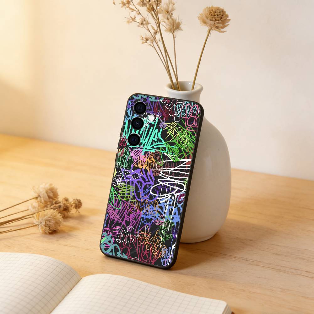 Cool Thing G-Graffiti A-Art Phone Case For Samsung Galaxy A73,A72,A71,A70,A53,A52,A51,Soft Silicone Black Cover