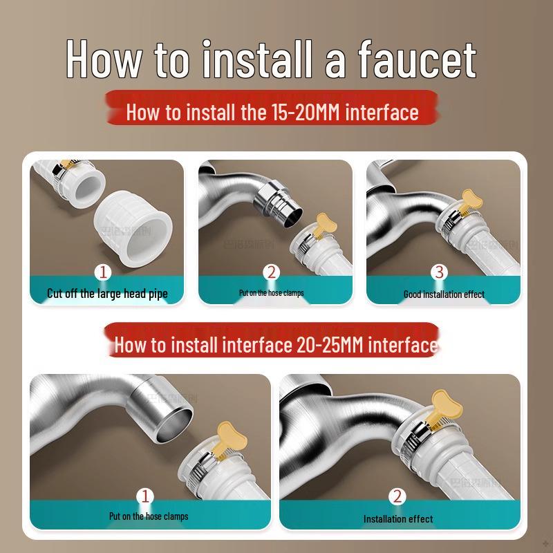 Household Faucet Extension: Silicone Drain Hose Connector