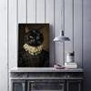 Retro Renaissance Animal Portrait Poster Fox Black Cat Lion Owl Royal Pet Canvas Painting Funny Wall Art Living Room Home Decor