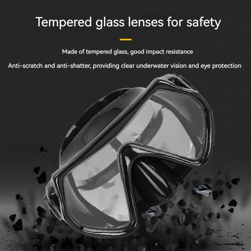 Set Scufundări pentru Adulți Noi Snorkel Cadru Mare Silicon Sticlă Călită Lunetă Echipament Respirație Subacvatică Asistată Stil Liber