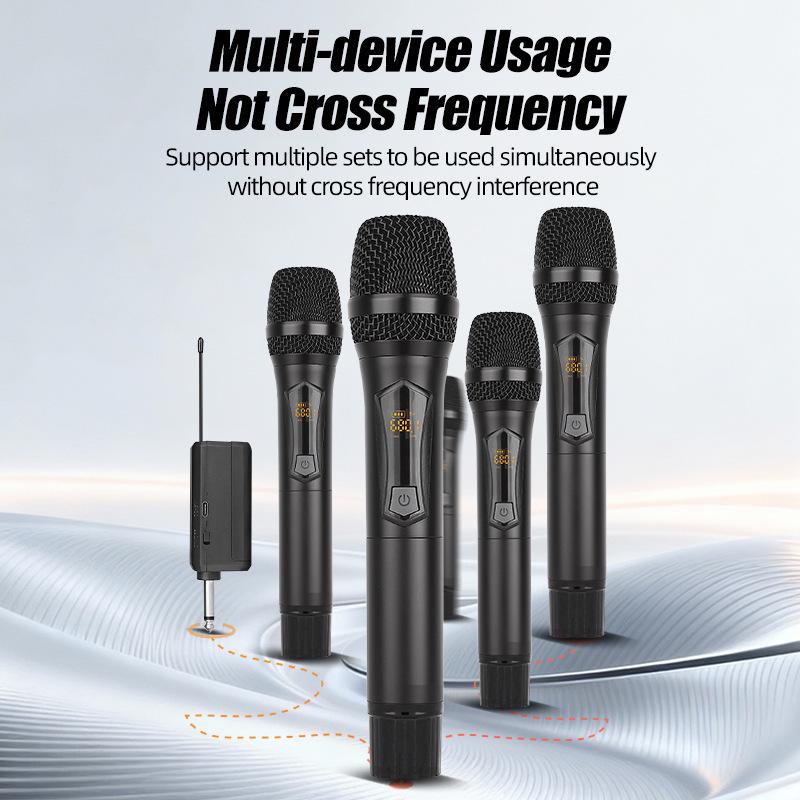 Rechargeable Wireless Metal Microphone for Stage, Home, KTV, Outdoor Speaker, Conference, and Performance.