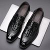 Leather shoes men's 2025 spring new first-layer cowhide business dress shoes one-pedal men's shoes crocodile pattern Wenzhou men's shoes