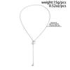 SHIXIN Stainless Steel Imitation Pearls Pendant Long Necklace Women Exquisite Snake Bone Adjustable Sweater Chain Party Jewelry