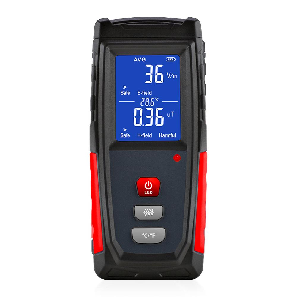 Handheld Portable Electromagnetic Radiation Detector, Electric & Magnetic Field Temperature Measurement, For Home EMF Inspection