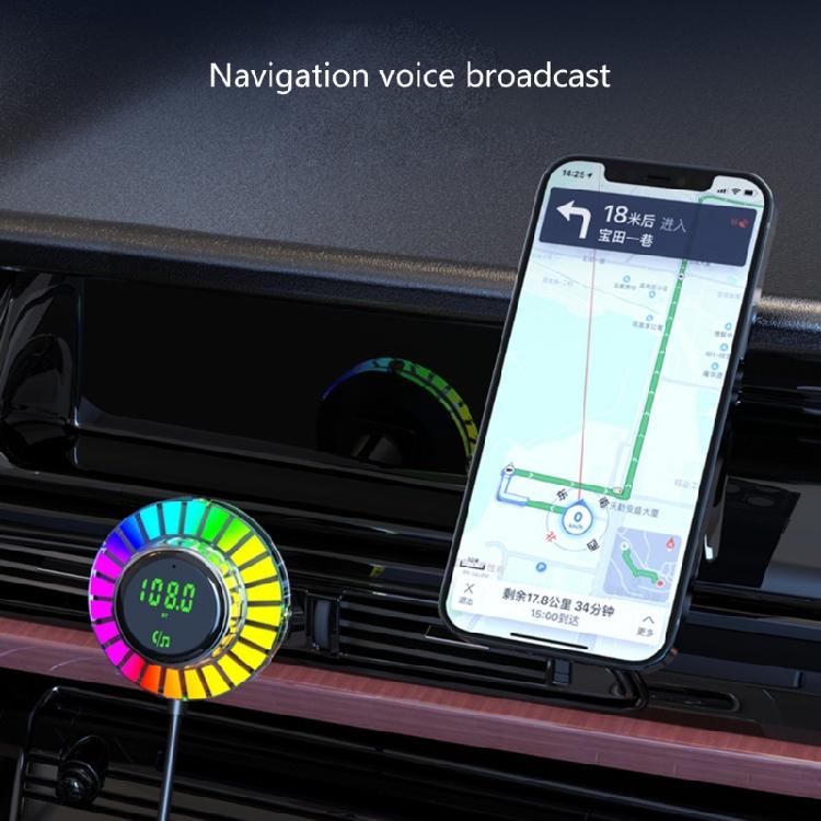 Wireless FM Transmitter Car Adapter with Fast Charging & Voice Activation for Convenient Use Seamless Music Safe Driving