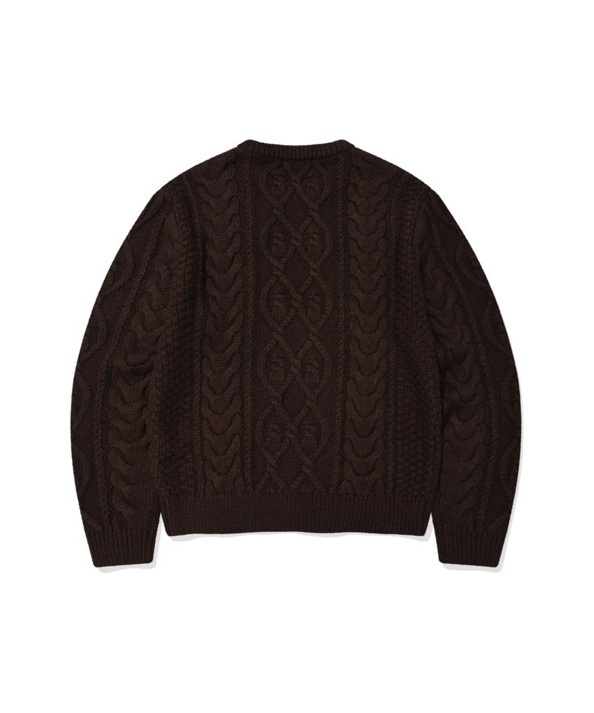 WACKY WILLY Women'S Corsage Fisherman Pullover Brown