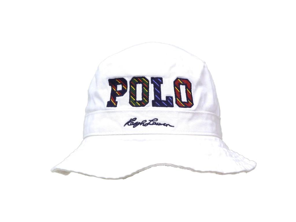 (Polo Ralph Lauren) Men's and Women's Logo Embroidered Signature Cotton Bucket Safari Hat Cap 01080062-SM-WHITE [Used]