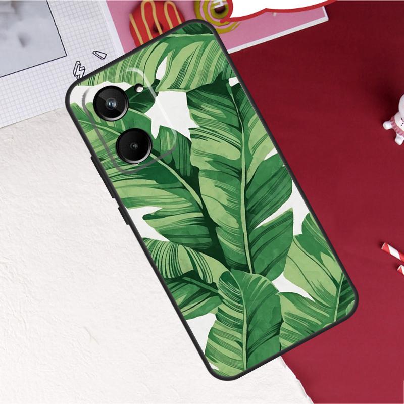 Retro Banana Leaf Plant For Realme C75 C71 C55 C53 C67 C61 C33 C63 C51 C65 GT7 15 Pro 10 11 12 13 14 Pro Plus Case