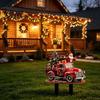 Santa Claus Yard Patio Christmas Stake Red Retro Decoration Garden Truck Decoration Xmas Tree Acrylic Lawn Ornament for Outdoor