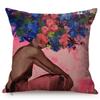 African Black Woman Portrait Oil Painting Sofa Decoration Pillow Case Africa Girl Lady Style Cotton Linen Cushion Cover