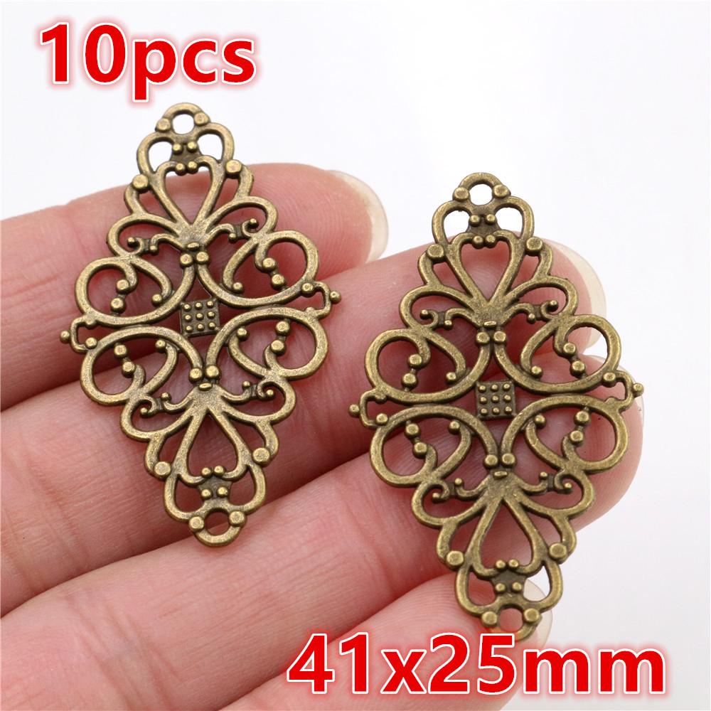 10-30pcs Alloy Metal Flower Charm Pendant Connector DIY Jewelry Making Accessories for Necklace Bracelet Connectors
