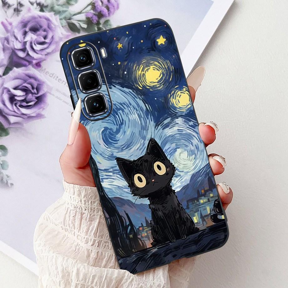 Soft Liquid Silicone Back Cover For Infinix Smart 9 HD Phone Case Infinix Hot 50 Pro+ Pro Plus Marble Gothic Style Cartoon Funda