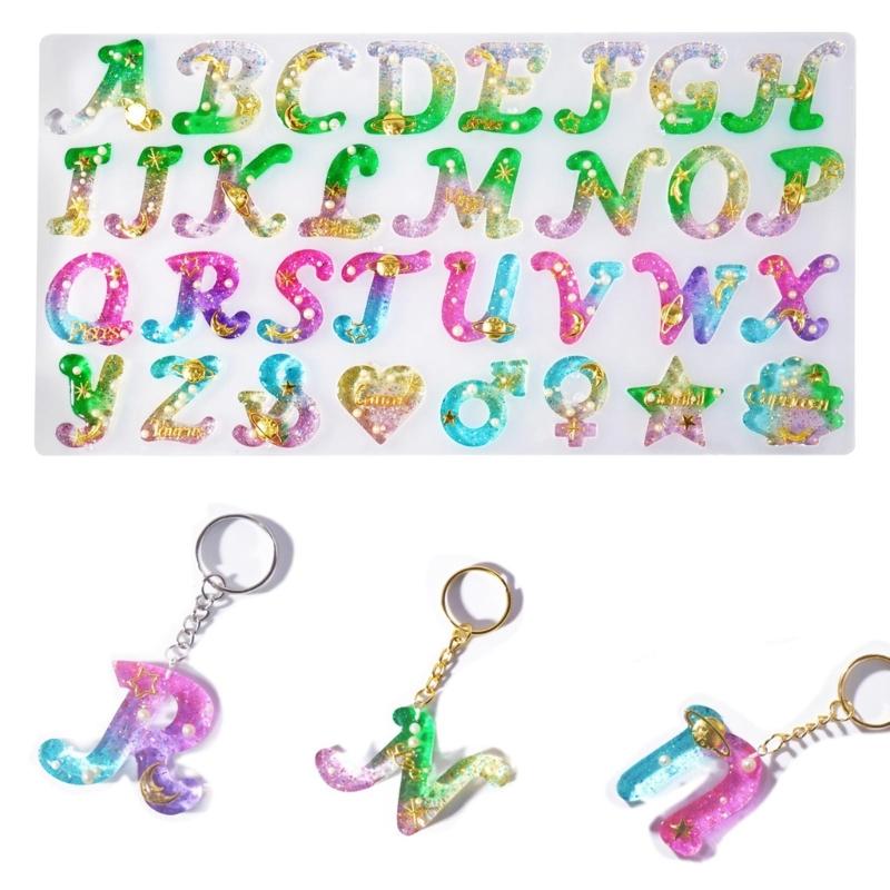 3D Letters Symbol Silicone Molds Epoxy Resin Casting Mold DIY Craft Keychain Polymer Clay Mold Handmade Jewelry Tool