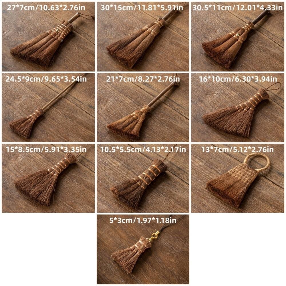 Natural Tea Cleaning Brush Traditional Mini Whisk Broom Tea Ware Scrubber Dust Removal