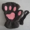 2026 Autumn Winter Kawaii Plush Cat Claw Paw Gloves Warm Soft Short Fingerless Fluffy Bear Mittens Costume Half Finger Gloves