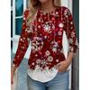 2023 Fashion Women's Pullover Christmas Blue Star Graphic Casual Sports O-Neck Long Sleeve Tops Micro-Elastic Fall & Winter