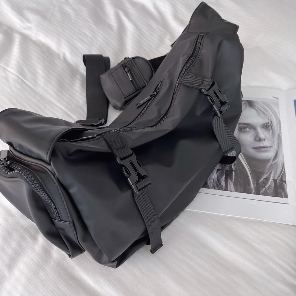 Men's Japanese Fashion Large-Capacity Workwear Messenger Bag - Hip-Hop Sports Shoulder Backpack & Women's Motorcycle Style