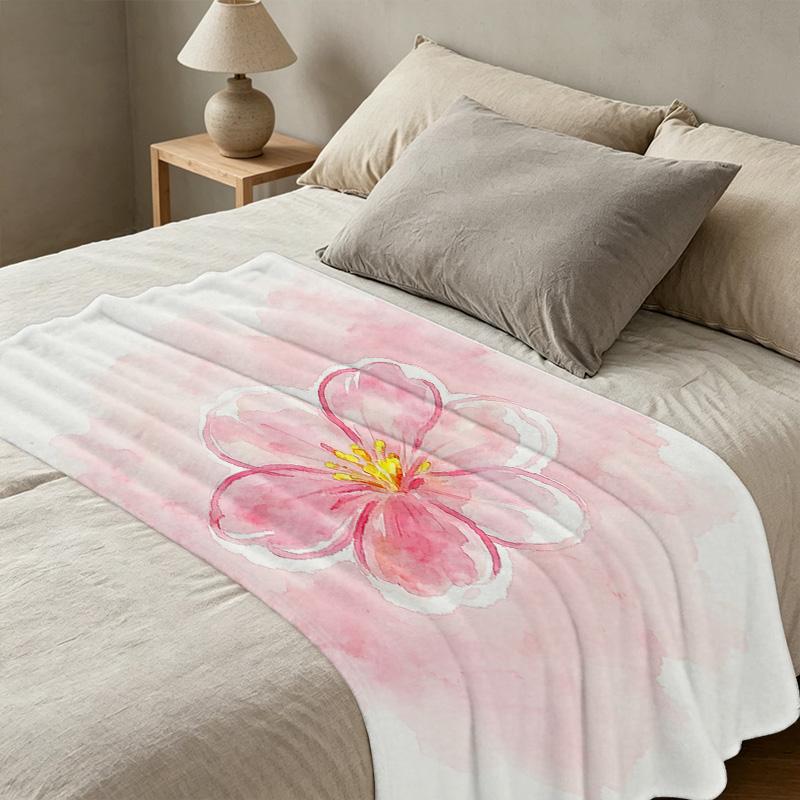 Thick & Warm Flannel Blanket Soft Skin-friendly Floral Design, All Seasons Use, Ideal for Home, Guest Room Single Backup, Christmas & Halloween