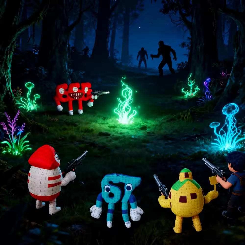 25cm/9.84in 67 Sahur Steal A Brainrot Anime Game Plush Toys Blue Long Arms And Legs Stuffed Animals Plushies Funny Stuffed Doll