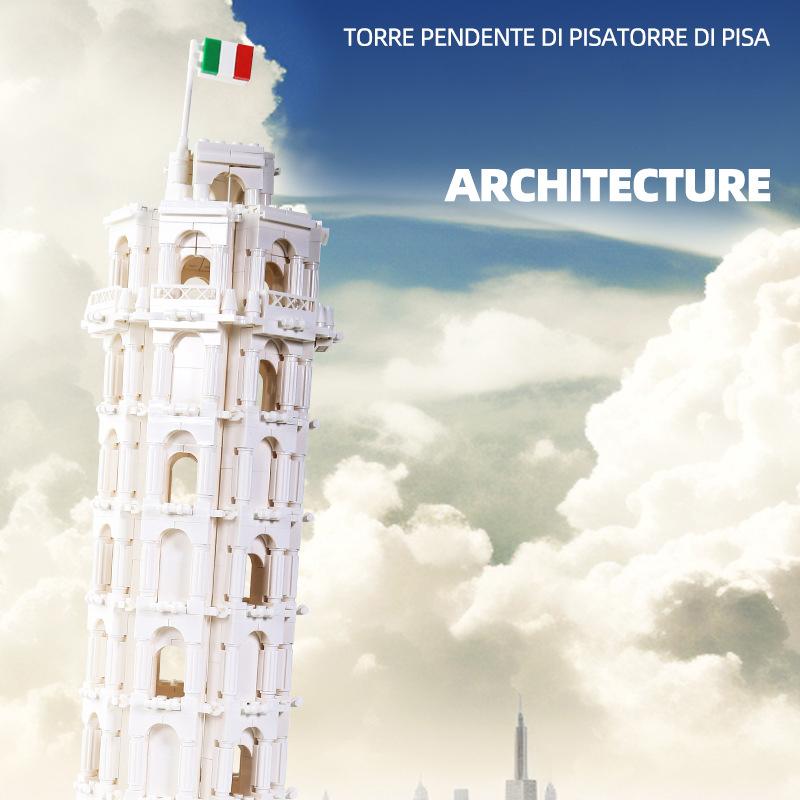 World Famous Historical Culture Architecture Creative Construction Block Leaning Tower Of Pisa Italy Model Construction Brick Toys