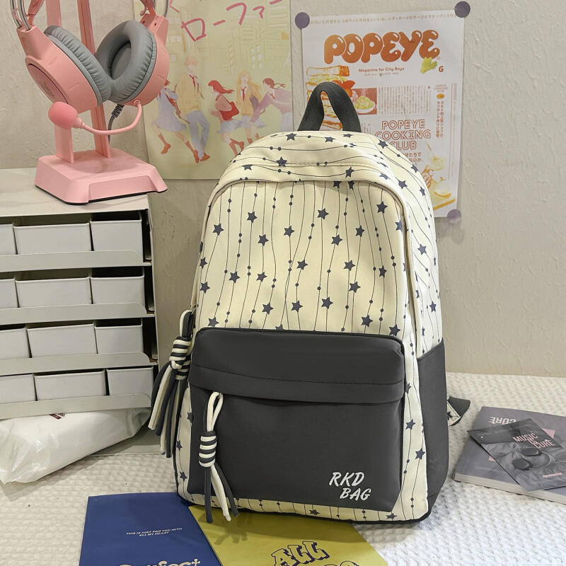 Rugzak met sterrenprint Dames Rugzak in College Stijl Schooltas Middelbare School